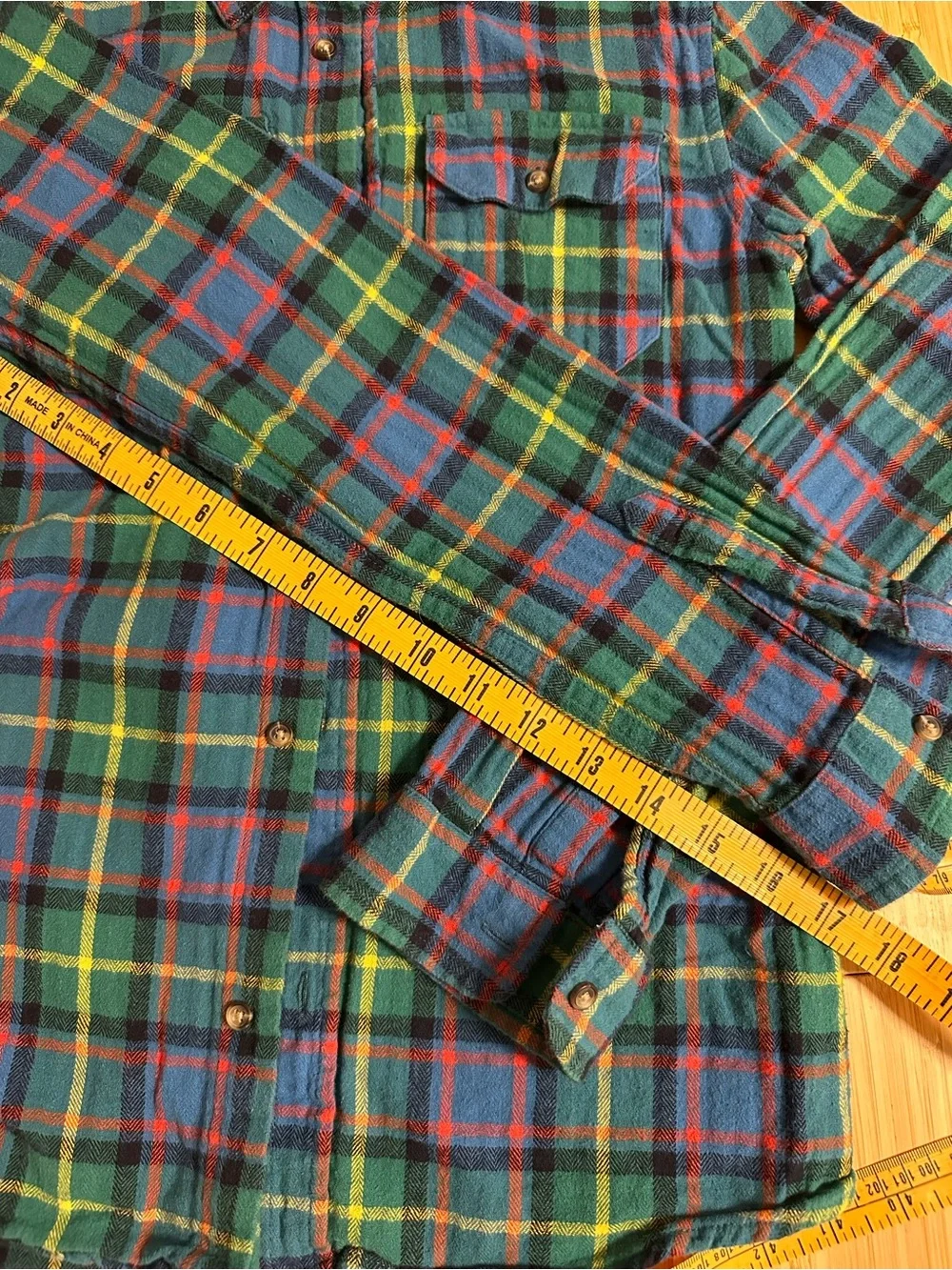 Grunge Blue and Green Plaid Button-Up Shirt